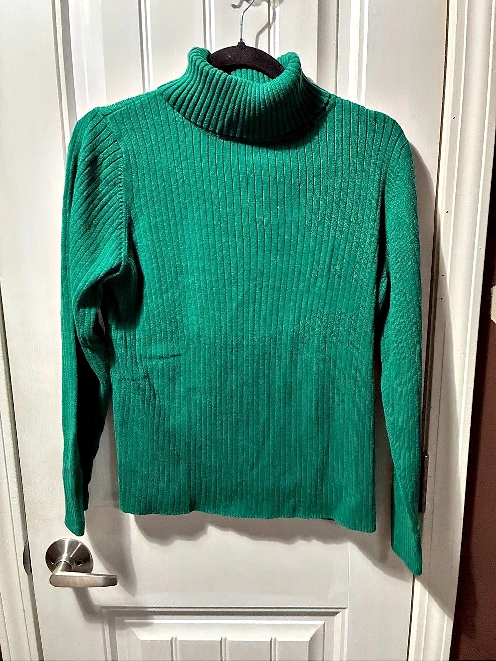 First Issue Ribbed Turtleneck Sweater in Green Large Like New